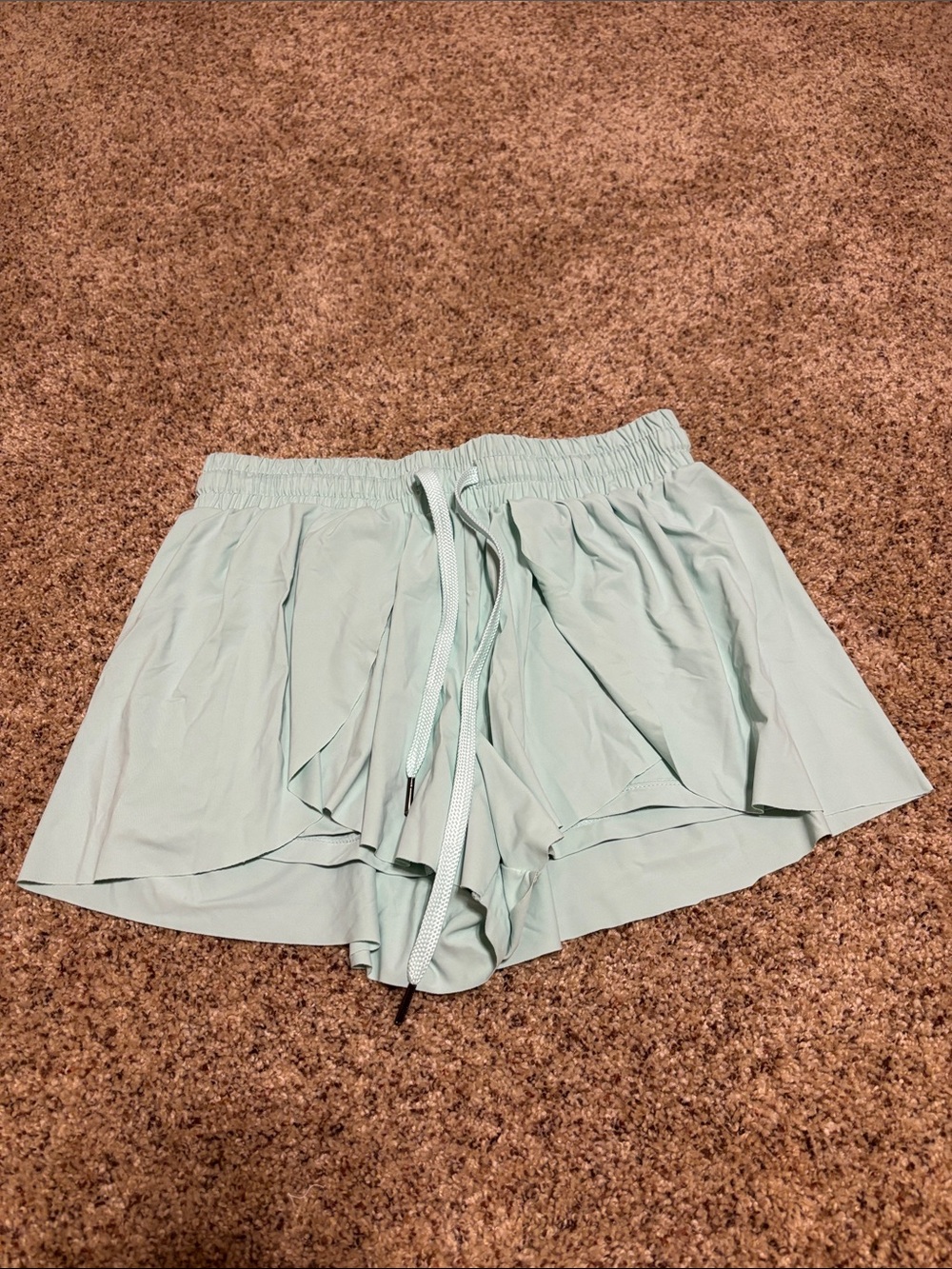 Light Aqua Women’s Athletic Layered Shorts